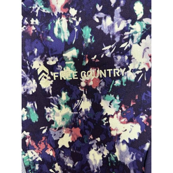 Free Country Jacket Girls Size XL 10-12  Purple & Multicolor Floral Hooded Zip - Picture 4 of 10